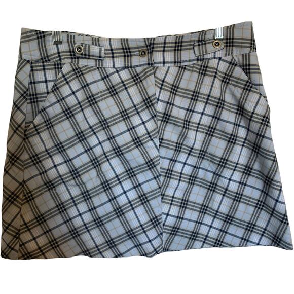 Birdy & Grace plaid skort blue and cream size 6 women's - Picture 1 of 7